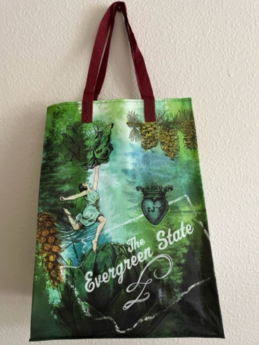 Trader Joe’s Washington state Reusable Grocery Tote Bag The Evergreen State NWT